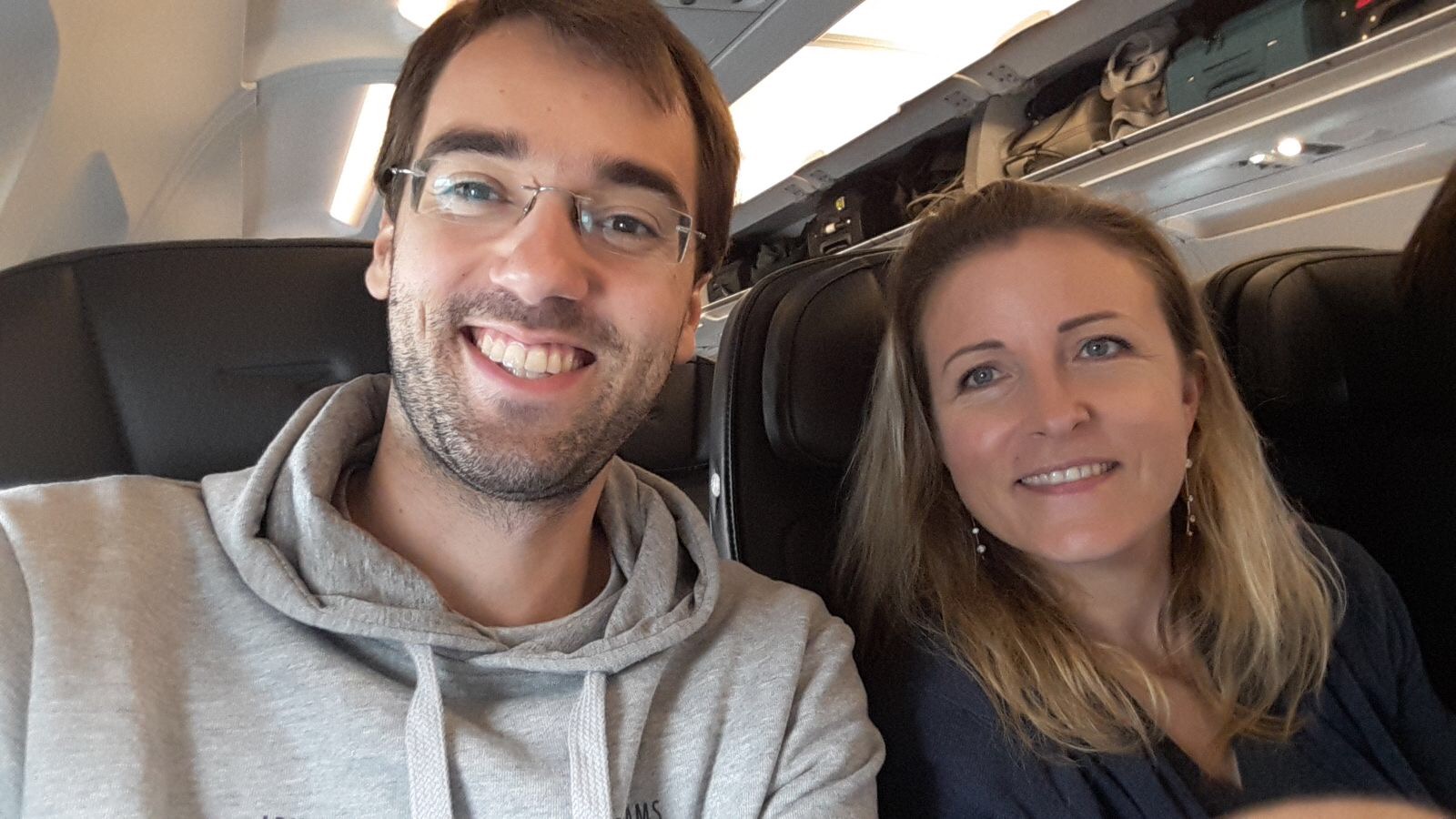 Alexandra et Benjamin Londres Octobre 2017 - avion de retour